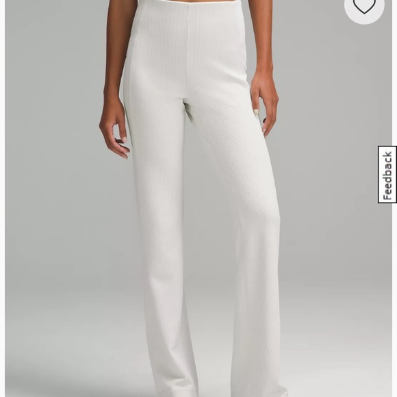 Lululemon ribbed soft streme flare pant in Bone sz 12 - Picture 3 of 5